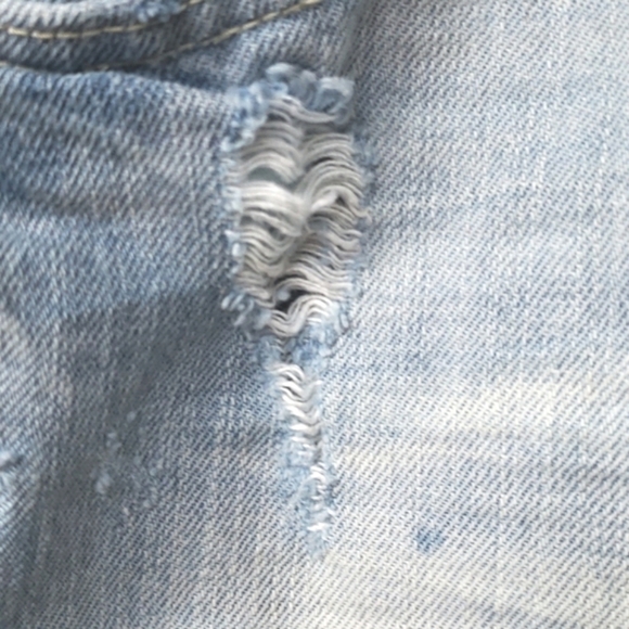 H&M DIVIDED Denim Shorts Cuffed Light Wash Distressed 10 - Picture 2 of 12